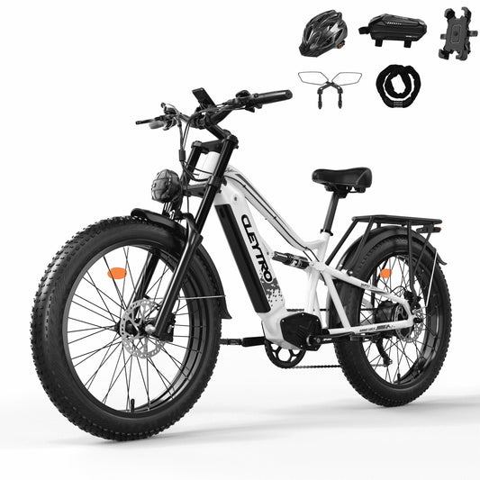 26 Inch Electric Bike for Adults, 750W Folding Fat Tire Bikes, 52V Ebike 19Ah Removable Li-Ion Battery 7-Speed