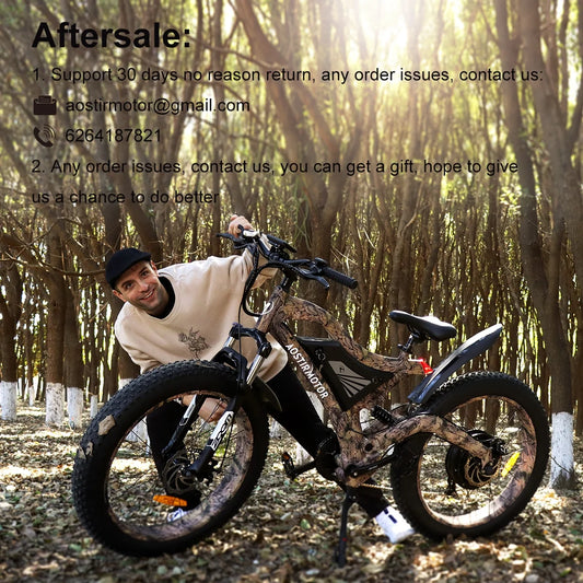 26Inch 500W Electric Bike Tire Removable 48V 15Ah Lithium Battery UL2849